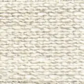 Creamy off-white woven fabric texture with subtle horizontal stripes, dense nubby fibers, and a matte finish against a white background.